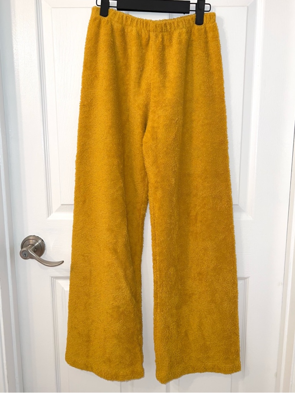 Y2K Simone Fan ‘The Pant’ Plush Terry Cloth Pool Lounge Pants Sun Yellow Small